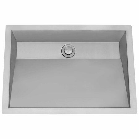 RUVATI 20 x 14 inch Brushed Stainless Steel Undermount Ramp Bathroom Sink Stainless Steel RVH6140ST